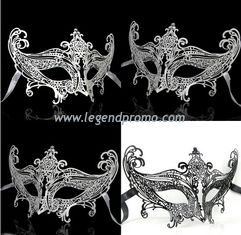China Hot Sell Wholesale Luxury Sex Appeal Black Metal Laser Cut Masquerade Mask With Rhinestone supplier